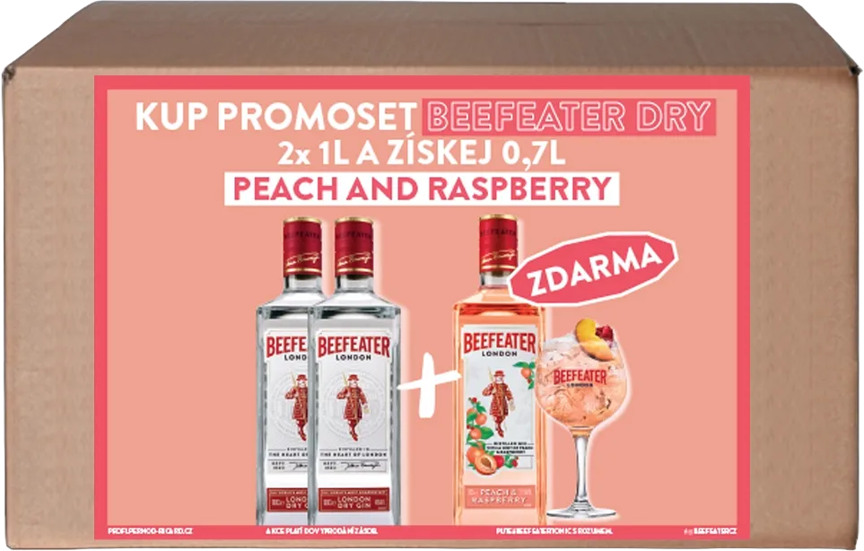 PACK Beefeater 2X 1l + Raspberry 0,7l zdarma