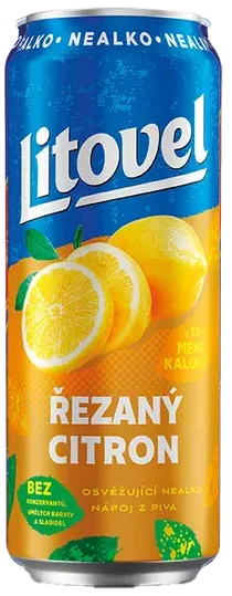 LITOVEL ŘEZANÝ CITRON 0,5% alk. 0,5l PLECH nealko